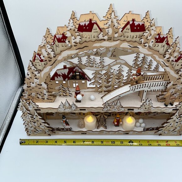 Wooden Cutout Candle Arch Christmas Lighted Holiday Display Snowman Snowball - Picture 6 of 15